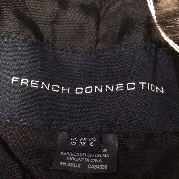 French Connection Faux Fur Animal Print Coat size 6 - Picture 2 of 2